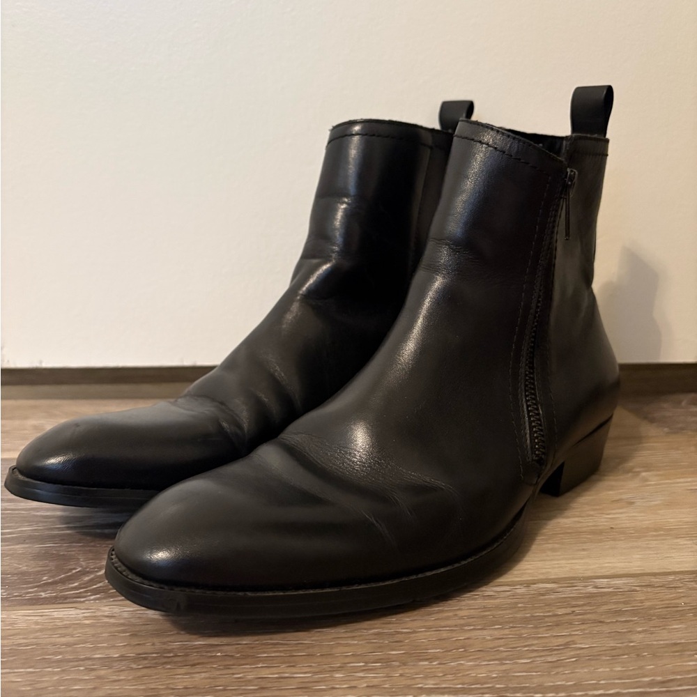 Steve Madden Black Leather Men's Boots